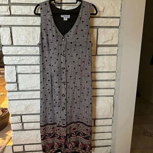 Rare Vintage Kensington Sleeveless V-neck Dress Large Made in the USA Lagencore